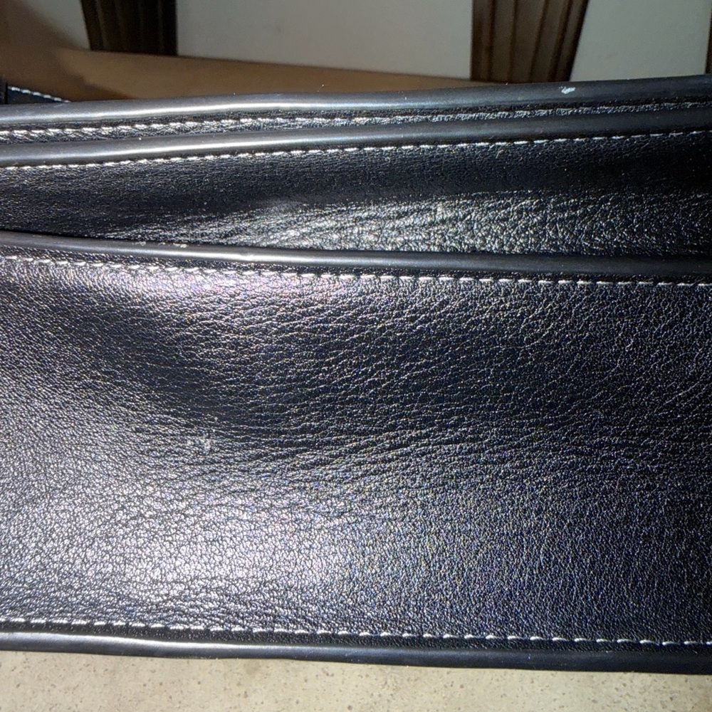 Coach Black Leather Shoulder Bag with Gold Hardware and Chain Accent - Picture 11 of 16